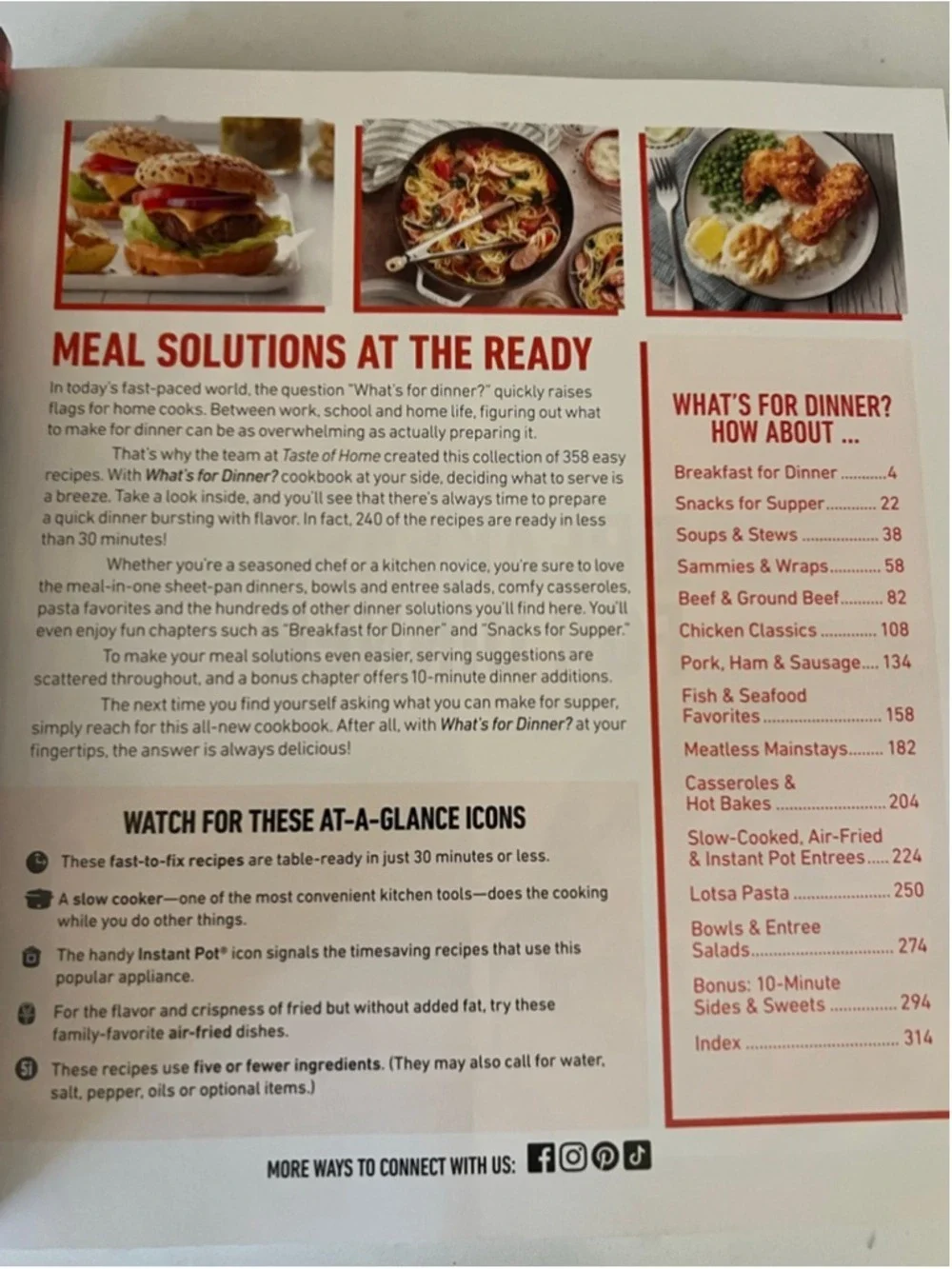 Taste of Home Cookbook What’s for Dinner